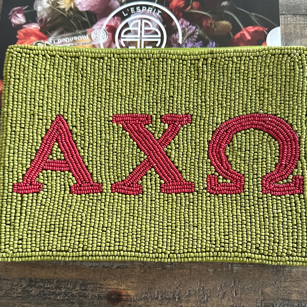 Alpha Chi Omega 2025 Budhagirl Beaded Pouch Never Used Smoke Free Home